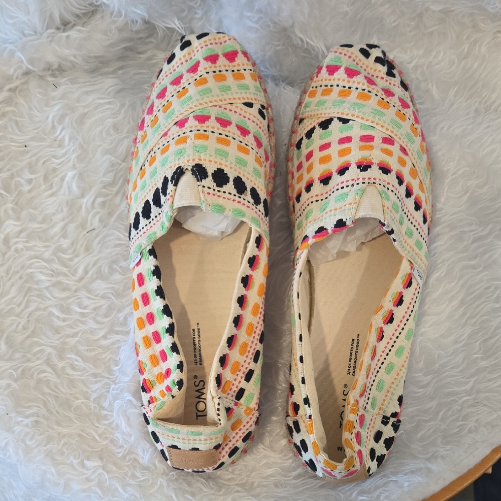 Toms Black and Pink Flats Stylish‎ Loafers